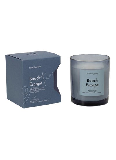 Buy Dash Velvet Beach Escape Jar Candle, Blue & White - 206 gm in UAE