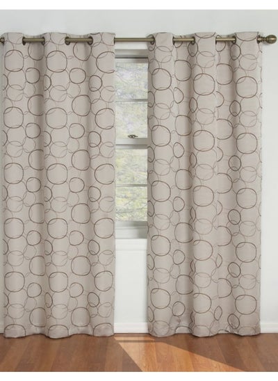 Buy ECLIPSE Meridian Modern Blackout Thermal Grommet Window Curtain for Bedroom or Living Room (1 Panel), 42 in x 84 in, Linen in UAE