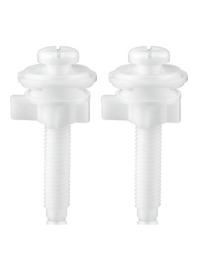 اشتري Toilet Seat Screws, Including Toilet Bolt Screws, Plastic Toilet Nuts and Washers Toilet Seat Hinge Replacement Kit for Fixing the Top Toilet Seat, White (2 Pcs) في الامارات