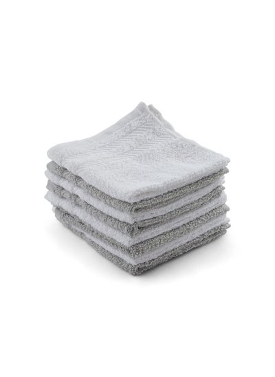 اشتري Essential 8-Piece Fingertip Towel Set 30X30Cm - Grey في الامارات