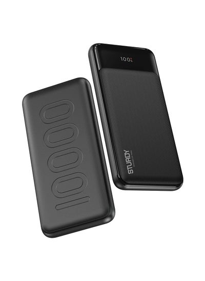 Buy Sturdy Powerbank PD20W With Digital Display 10000mAh and Type-C Cable Inside / Fast Charging / LED Display / Simultaneous Charging - Black in UAE