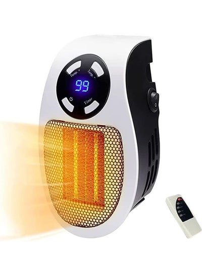 Buy Space Heater with LED Display Wall Outlet Electric Heater Portable Heater with Adjustable Thermostat and Timer and Led Display for Home Office Indoor Use in Saudi Arabia