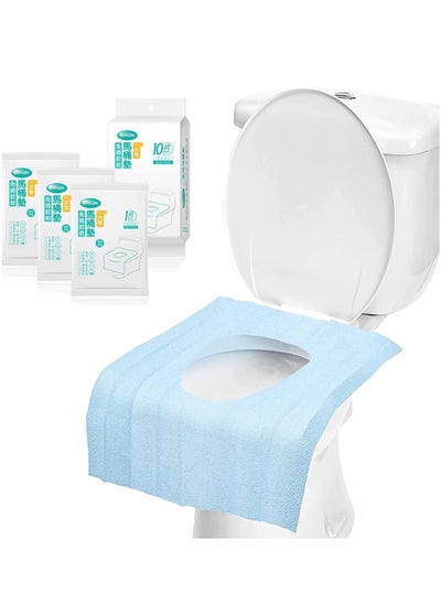 Buy Toilet Seat Covers, KASTWAVE Disposable Waterproof Individually Wrapped Large Portable Potty Seat Covers for Kids Potty Training Road Trip and Public Restrooms (Blue) in Saudi Arabia