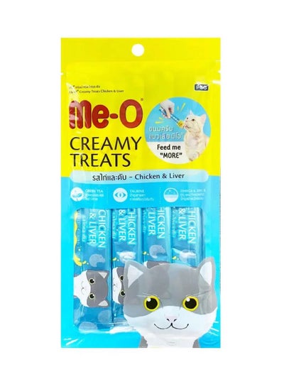 Buy Creamy treat with chicken and liver for cats, 4*15g in Saudi Arabia