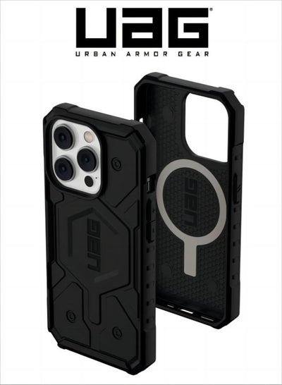 اشتري Apple iPhone 14 Pro Case Pathfinder Built-in Magnet Compatible with MagSafe Charging Slim Lightweight Shockproof Dropproof Rugged Protective Cover - Black في السعودية