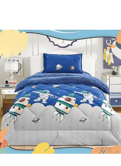 Buy Children's bed cover made of velvet and soft fur to provide comfort for your child, size 160*210 cm in Saudi Arabia