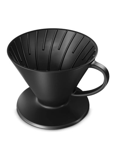 اشتري Pour Over Coffee Dripper Reusable Matt Ceramic Coffee Drip Filter Cone Fits All Coffee Cups and Mugs Black في السعودية