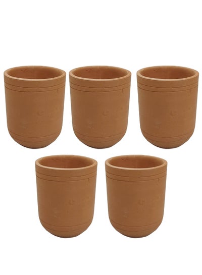 Buy Natural pottery cups 5 cups in Saudi Arabia