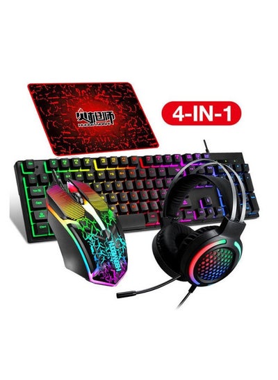 Buy 4-Piece Manipulator Keyboard, Dual-hole Headset, Gaming Mouse And Pad in Saudi Arabia