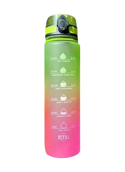 Buy VIO Leakproof Durable Water Bottle, Motivational Bottle with Sipper For Adults and Kids Unbreakable Time Mark Water Bottle for Gym Office School Home Camping Hiking Fitness Green Pink in UAE