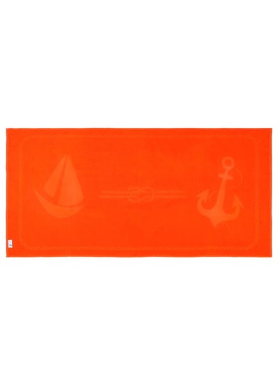 Buy Sail Design 100% Turkish Cotton Beach Towel Orange 70x140cms in Saudi Arabia