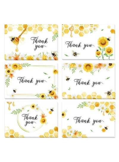 اشتري Bee Thank You Card 24 Sets Sunflower Thank You Cards With Envelopes For Kids Bumble Bee Blank Note Greeting Cards For Birthday Party 4" X 6" في السعودية
