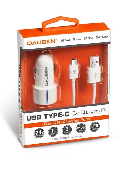 Buy Dausen TR-EA428WT USB Type-C Car charger kit in Egypt