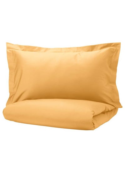 Buy Duvet Cover And Pillowcase Yellow 150X200 And 50X80 Cm in Saudi Arabia