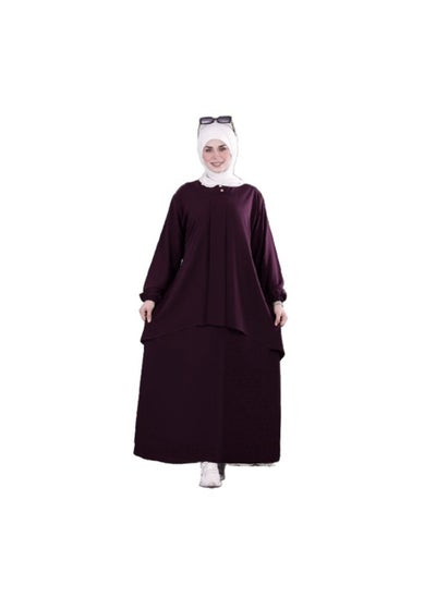 Buy Abaya material of crepe , one size, can be worn up to 100 kilos for women in Egypt