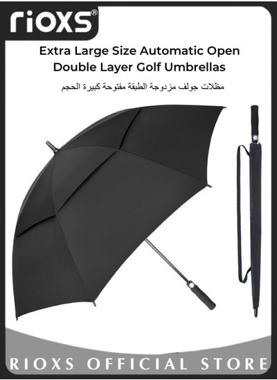 Buy Extra Large Size Automatic Open Double Layer Golf Umbrellas Waterproof Windproof  Sun Rain Protection Umbrella with Comfortable Handle in Saudi Arabia