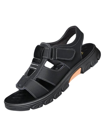 Buy New Casual Leather Soft Sole Anti Slip Versatile Beach Shoes With Thickened Soles Men's Shoes in Saudi Arabia