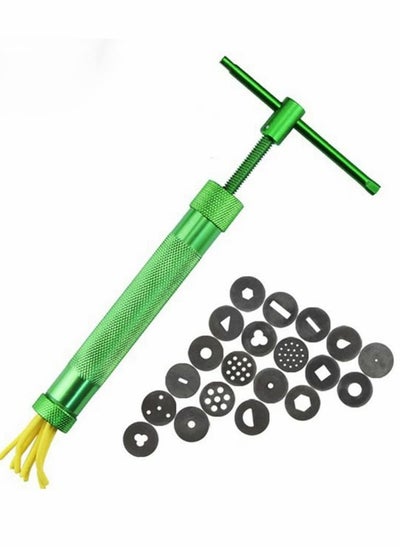 Buy Fondant Extruder, Stainless Steel Sugar Paste Extruder With 20 Interchangeable Discs, Clay Extruder, For Sugar Craft Cake And Clay Decorating Tool (Green) in UAE