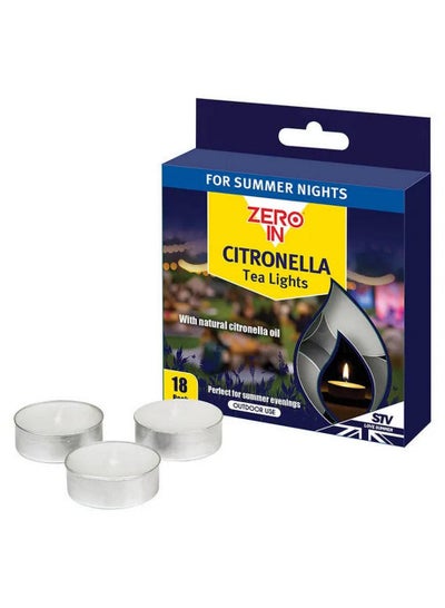 Buy Zero In Citronella Tea Lights Pack Of 18 in UAE