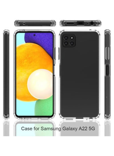 Buy Galaxy A22 5G Case,Samsung A22 5G Case, Soft TPU Crystal Transparent Slim Anti Slip Protective Phone Case in Saudi Arabia