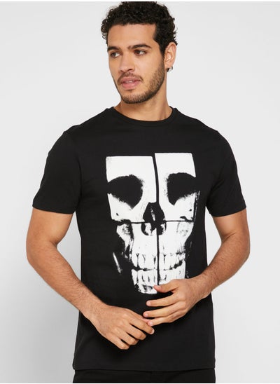 Buy Printed Crew Neck T-Shirt in UAE