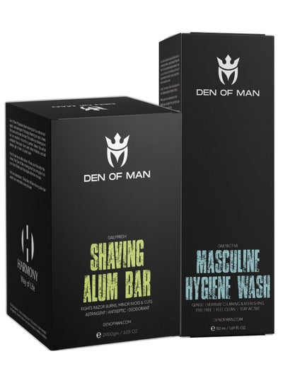 اشتري Shaving Alum Stone Bar Fitkari and 50gm Hygiene Wash For Jock Itch Daily Cooling & Refreshing Combo Pack في الامارات