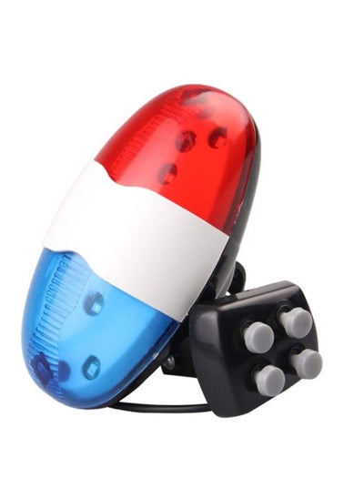 Buy Practical Bicycle Police Front Light Warning Siren Cycling Electric Horn Bell With 6 LED in UAE