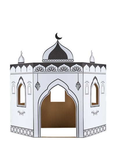 اشتري HilalFul Colour Me Cardboard Mosque Playhouse | DIY Activity for Kids | Imaginative Play | For Indoor Play | Islamic Gift for Kids and Children | Eduactional and Learning Toy | Easy To Assemble في السعودية