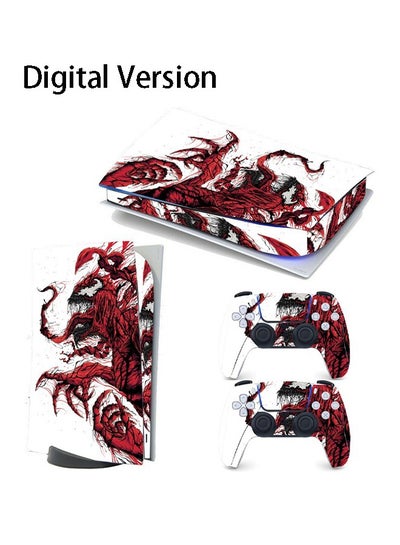 Buy Sony PS5 Digital Version Console and Controller Accessories Cover Skins Controller Skin Gift Skins for PS5 Vinyl Decal Cover for Playstation 5 Console Full Set PS5 Venom Red/White in Saudi Arabia