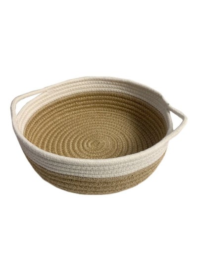 Buy Natural Cotton Woven Baskets Storage Organizer Bins in UAE