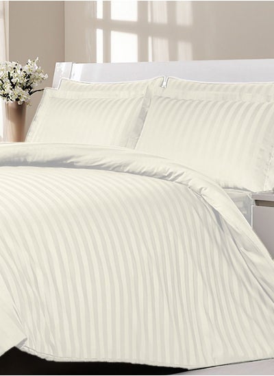 Buy Off White Complete Duvet Cover Set For Single Bed With Fitted Sheet in UAE