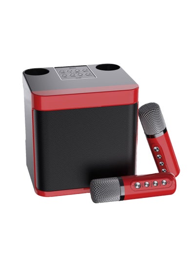 Buy Karaoke machine with 2 wireless microphone speaker system singing machine in Saudi Arabia