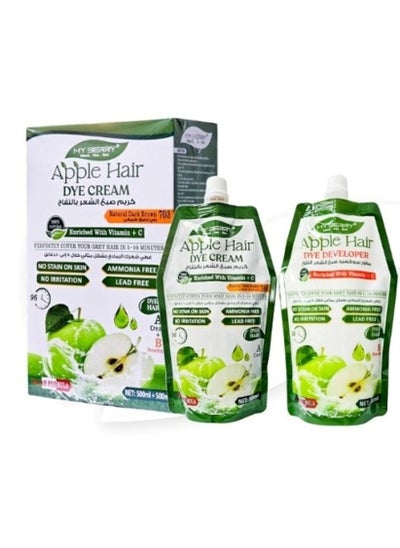 Buy Apple Hair Dye Cream Natural Dark Brown 500+500 in Saudi Arabia