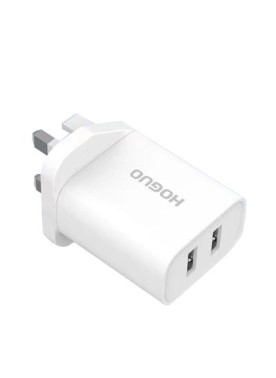 اشتري Wall Travel Charger Dual USB Ports Output 5V/2.4A White في السعودية