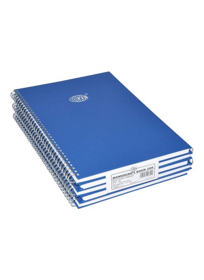 اشتري FIS A4 Manuscript Books 8 mm Single Ruled With Spiral, (Pack of 5 Pcs x 96 Sheets) 2 Quire, Size (210 x 297 mm)- FSMNA42QSB في الامارات