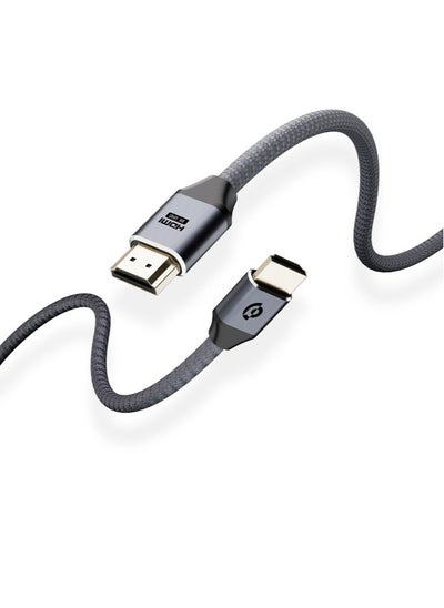 Buy Powerology 8K HDMI to HDMI Braided Cable 3M - Grey in UAE