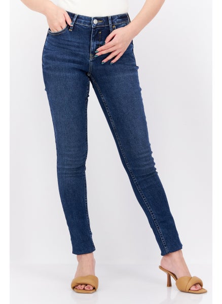 اشتري Women Skinny Fit Washed Stretchable Jeans, Navy في الامارات