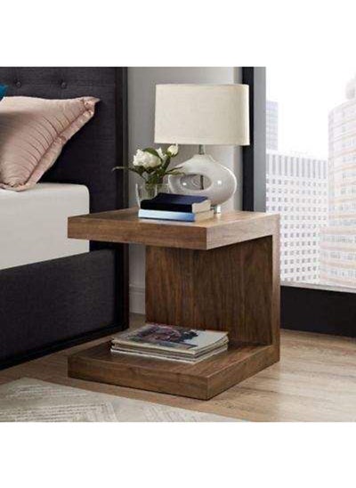 Buy Side Table - Natural Suede Wood in Egypt