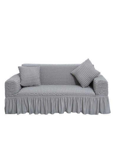 Buy 3-Seater Attractive Bubble Type Pattern Sofa Slipcover Grey in Saudi Arabia