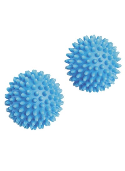 Buy 2-Piece Plastic Dryer Balls Blue 3 x 3inch in Saudi Arabia