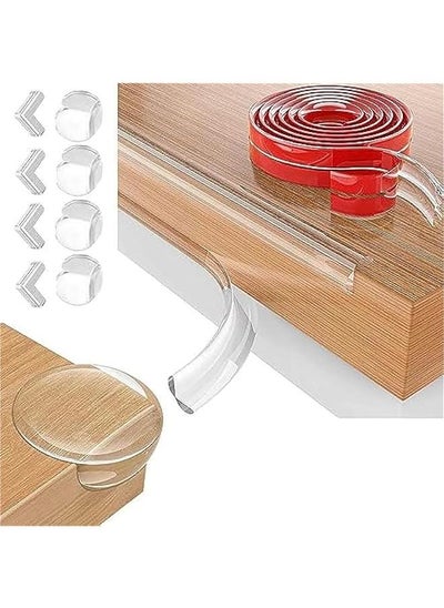 Buy Child Proof Edge and Corner Protector Kit -Soft Silicone Bumper Strip with 4 Round & 4 L-Shaped Corner Guards - Baby Safety Corner Guards for Table Protection in Saudi Arabia