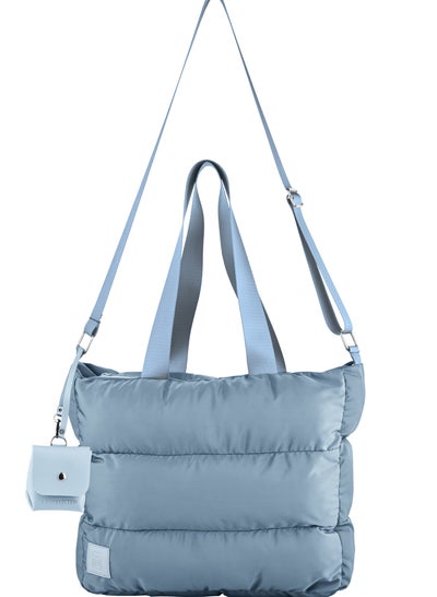 Buy Large capacity waterproof soft quilted shoulder bag and cross bag for women - Babyblue in Egypt