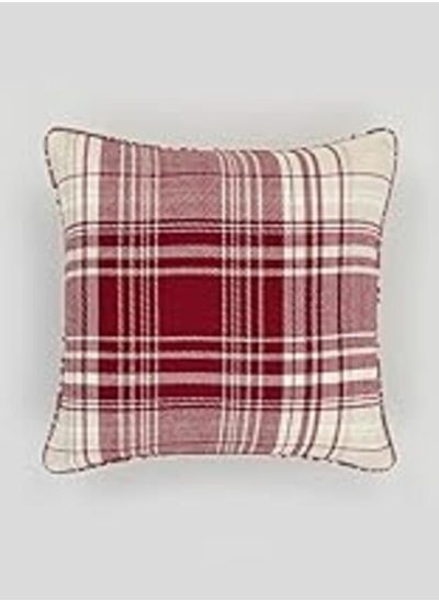 اشتري Matalan 2805380 Check Cushion, 50 cm x 50 cm Size, Red في مصر