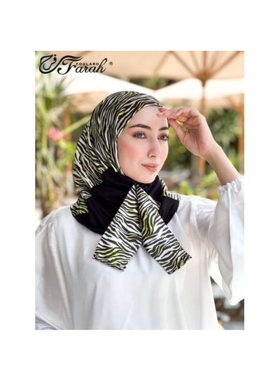 Buy Kuwaiti Bandana Hijab Turban: Stylish Cotton Satin Print with Anti-Rust Capsules - Style-4 in Egypt