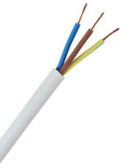 Buy Electrical Pvc Flexible Wire Power Cord 3 Core 1.50mm Extension Wire 100% Pure Copper Wire Flexible Cable White 5 Meter Length in UAE