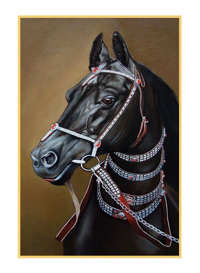 اشتري Black Horse Crystal Porcelain  Decorative Wall Painting في الامارات