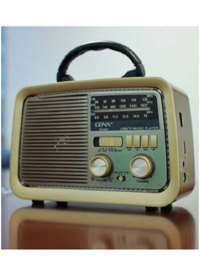 Buy Radio FM - AM - SW Brown wood Bluetooth Portable Audio TF Card USB Flash disk Aux playback in Saudi Arabia