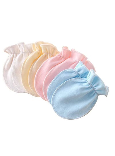 Buy 4 Pairs Baby Glove Anti-grasping Gloves Newborn Protection Face Cotton Anti Scratching Gloves Pleated Style Stretchy Soft and Fashionable Baby Boys Girls 0-6 Months (Random Color) in Saudi Arabia