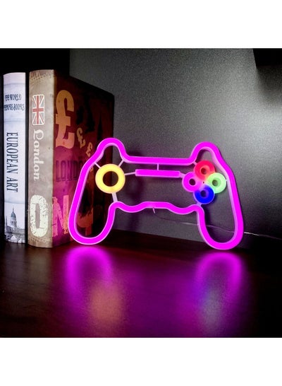 Buy Neon Signs LED Gamepad Shaped Lights Wall Decor Pink in Saudi Arabia