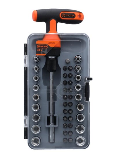 Buy 43-Piece T-Handle Ratchet Set Black / Orange in Saudi Arabia